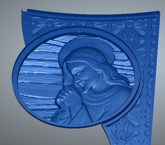 jesus christ headstone with texture 3D print model_7