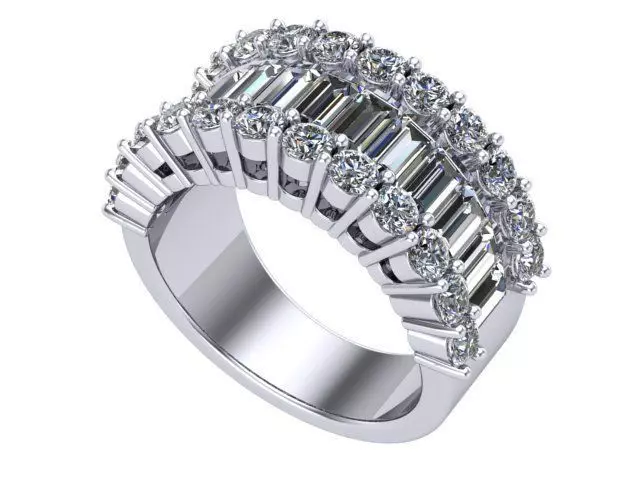 Wide Armored Ring 3D print model_0