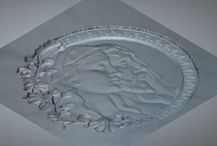 jesus and holy mary in a circle frame 3D print model_2