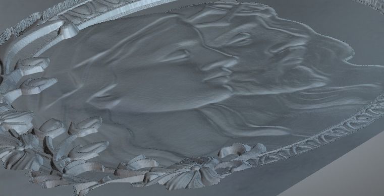 jesus and holy mary in a circle frame 3D print model_3