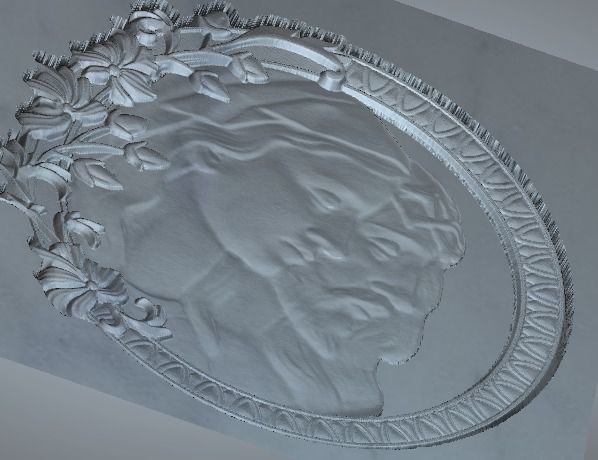 jesus and holy mary in a circle frame 3D print model_4