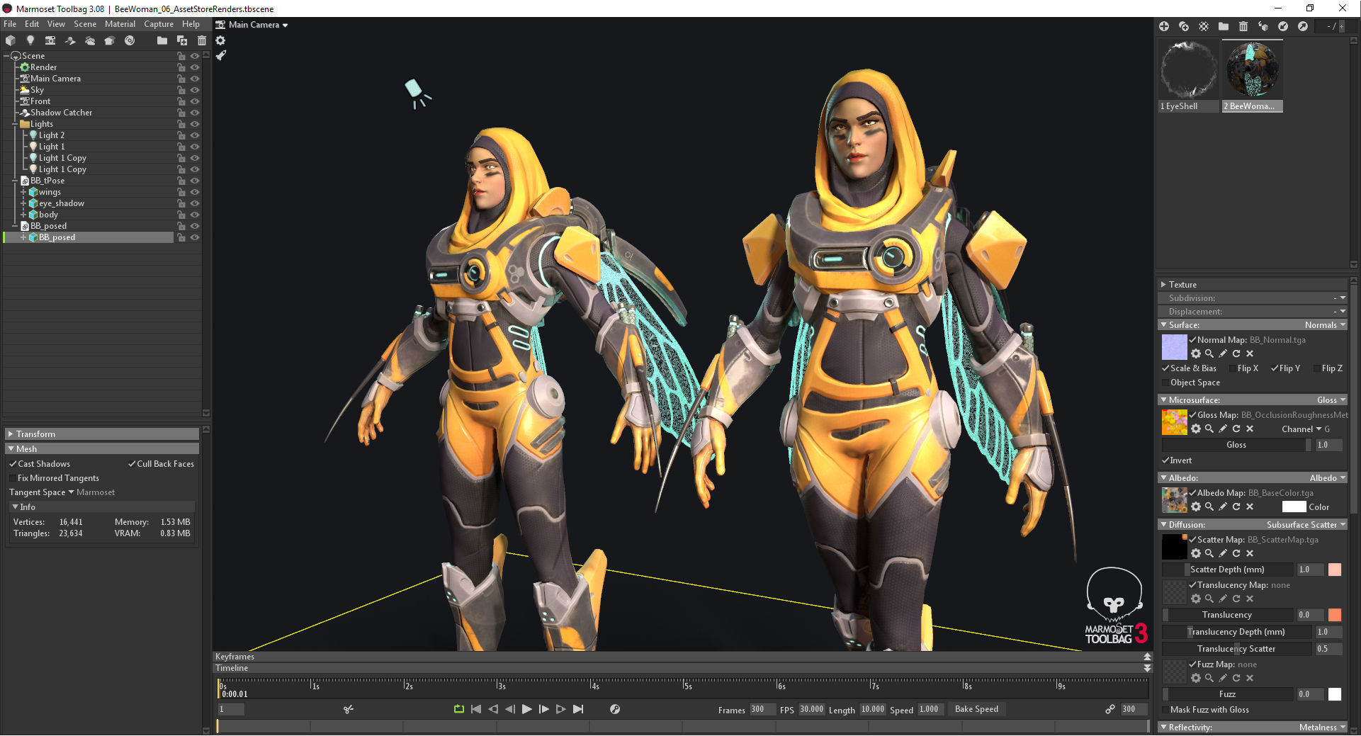 Bumble Bree - Stylized PBR Character Low-poly 3D model_2