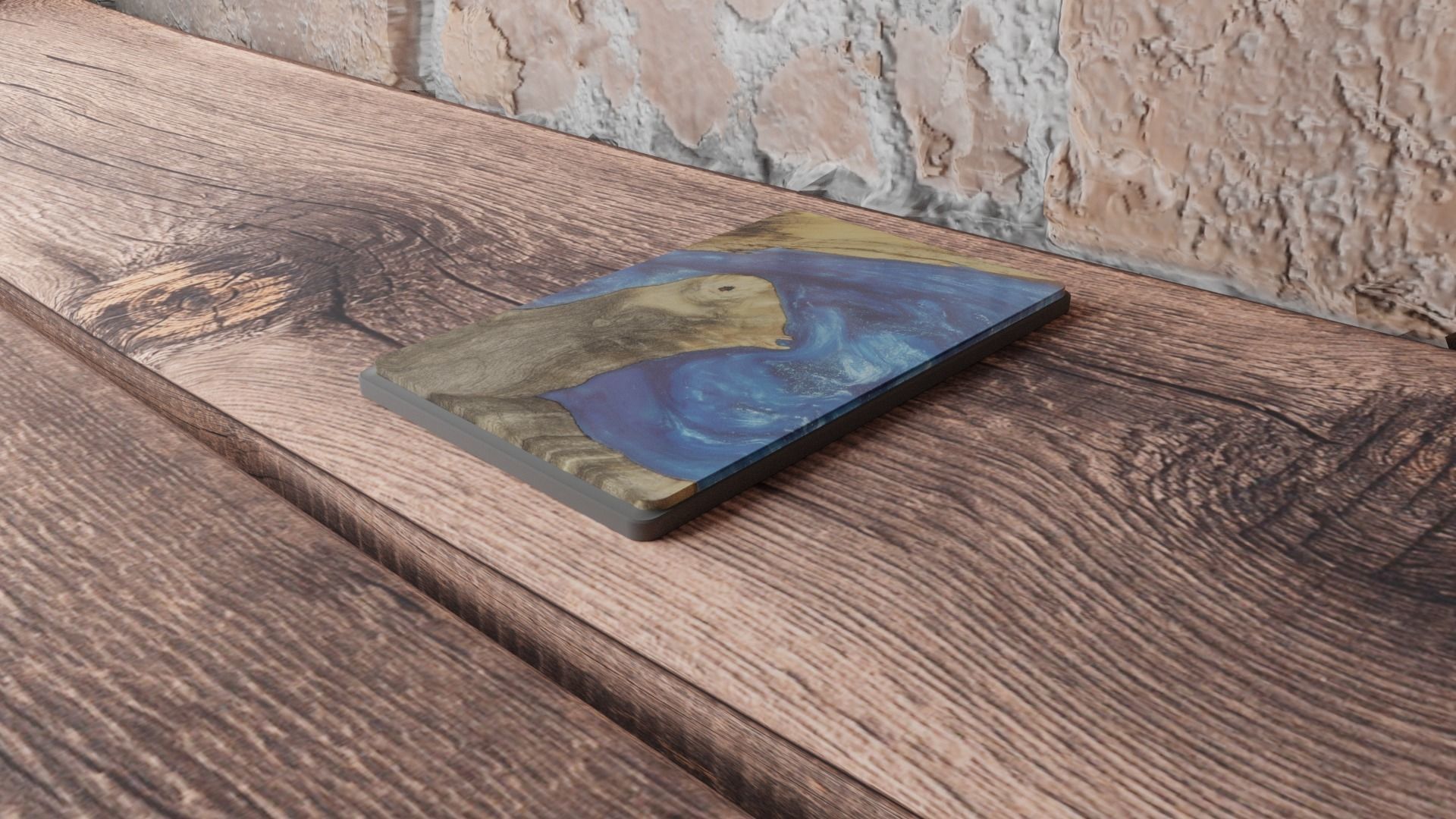 Custom-Designed Carved Wireless Charging Pad Low-poly 3D model_4