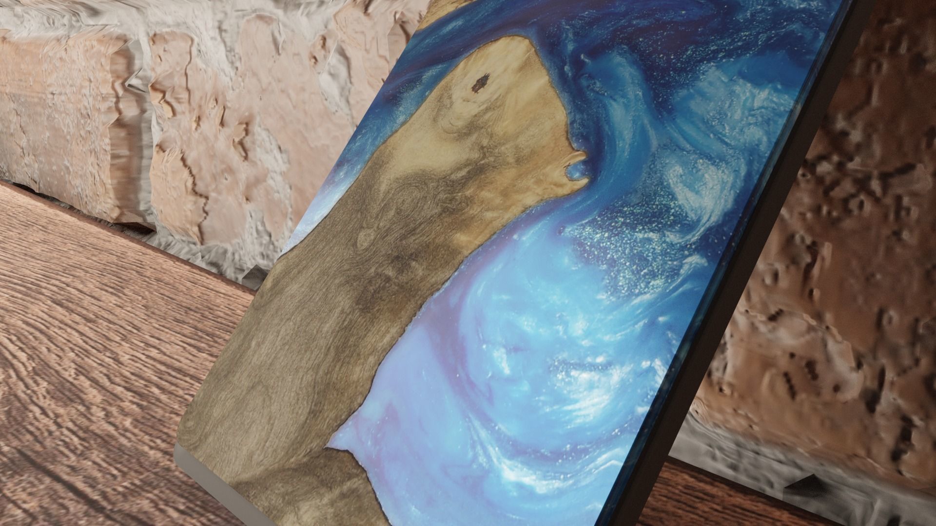 Custom-Designed Carved Wireless Charging Pad Low-poly 3D model_1