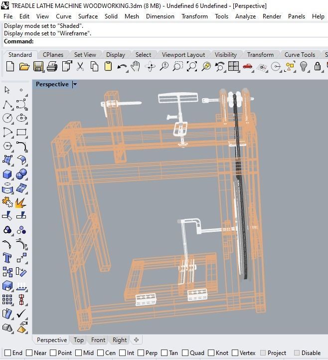 TREADLE LATHE MACHINE WOODWORKING 3D model_13