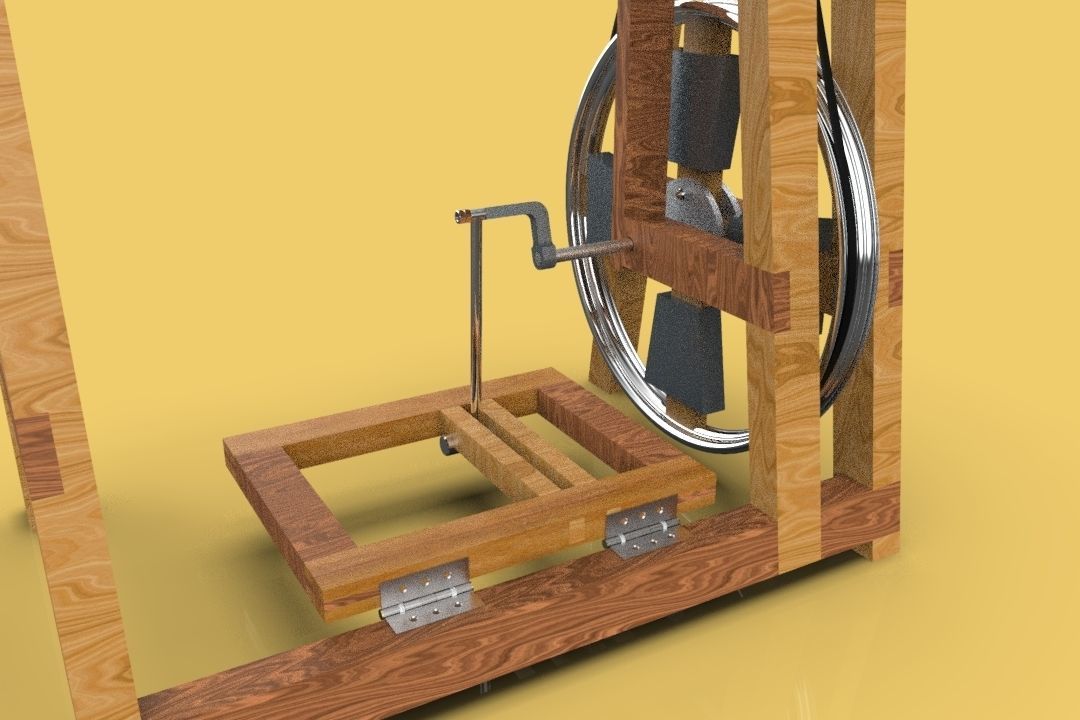 TREADLE LATHE MACHINE WOODWORKING 3D model_5