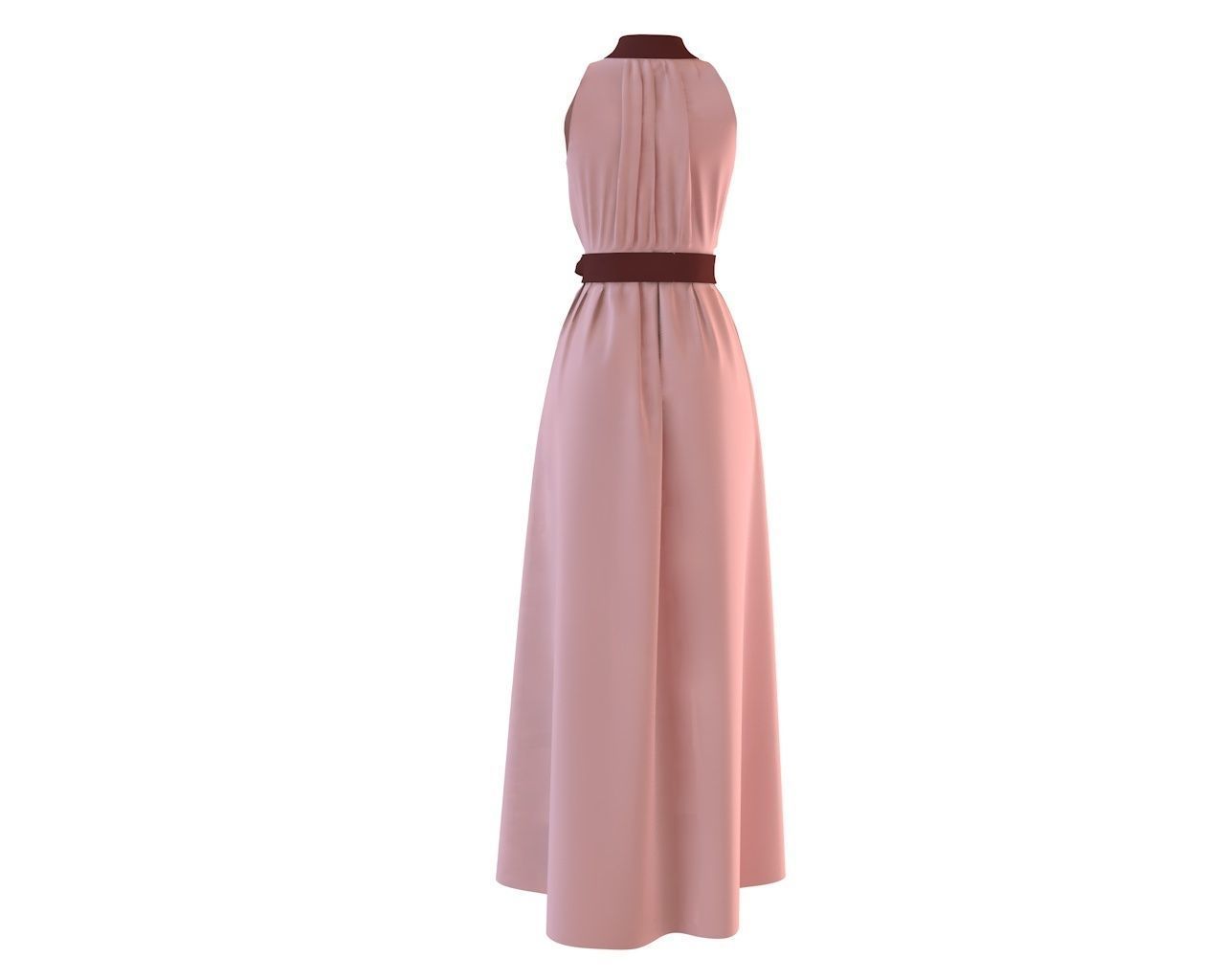 Stylish Designer Maxi Women dress with Bow 3D model  3D model_9