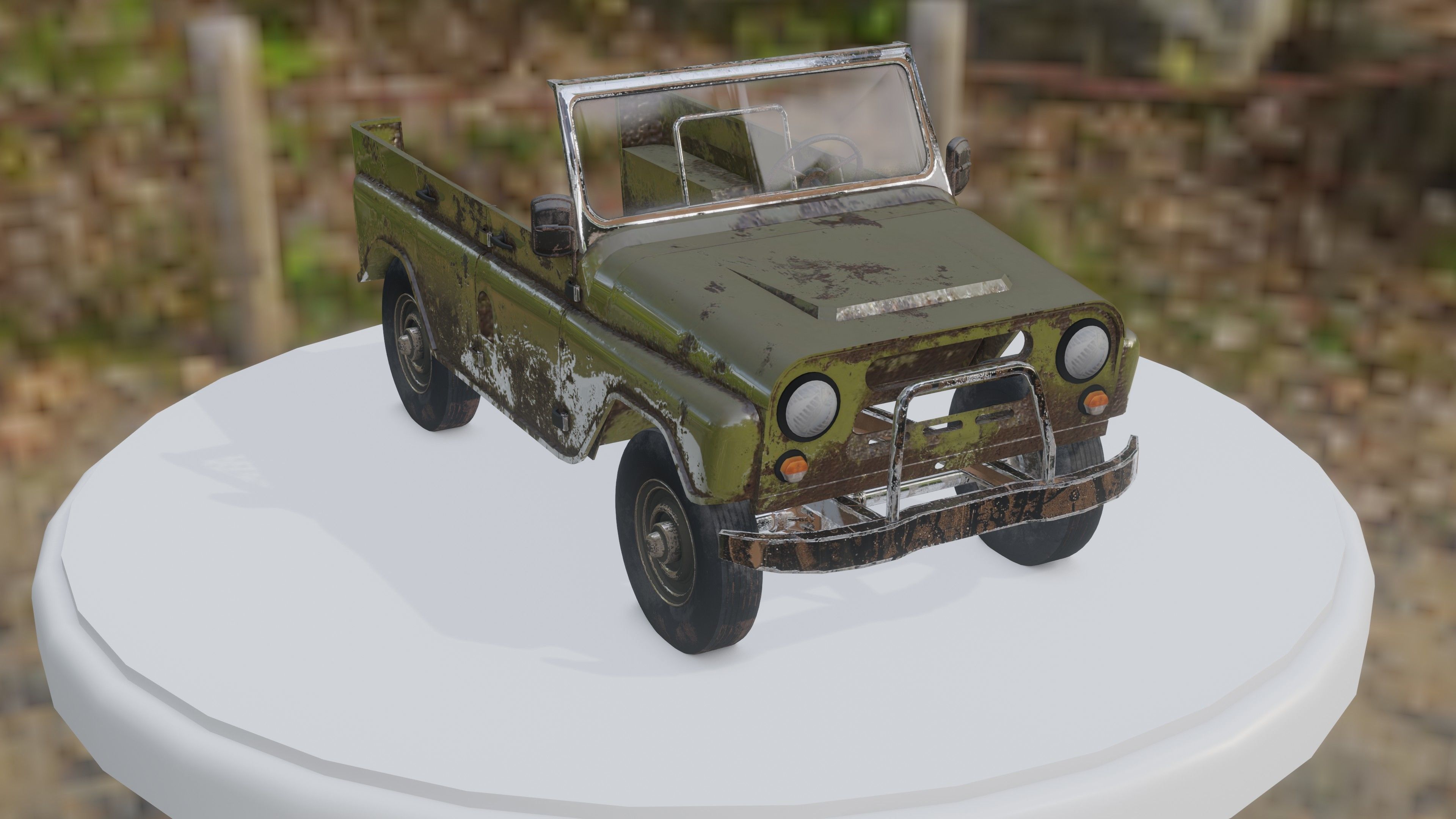 prototype UAZ 469 game-ready Low-poly 3D model_0