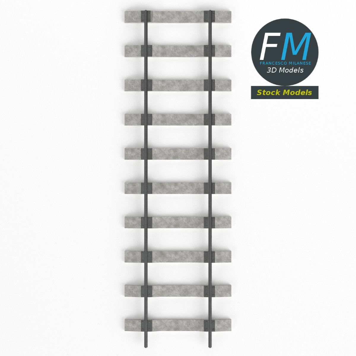 Railway track 3D model_6