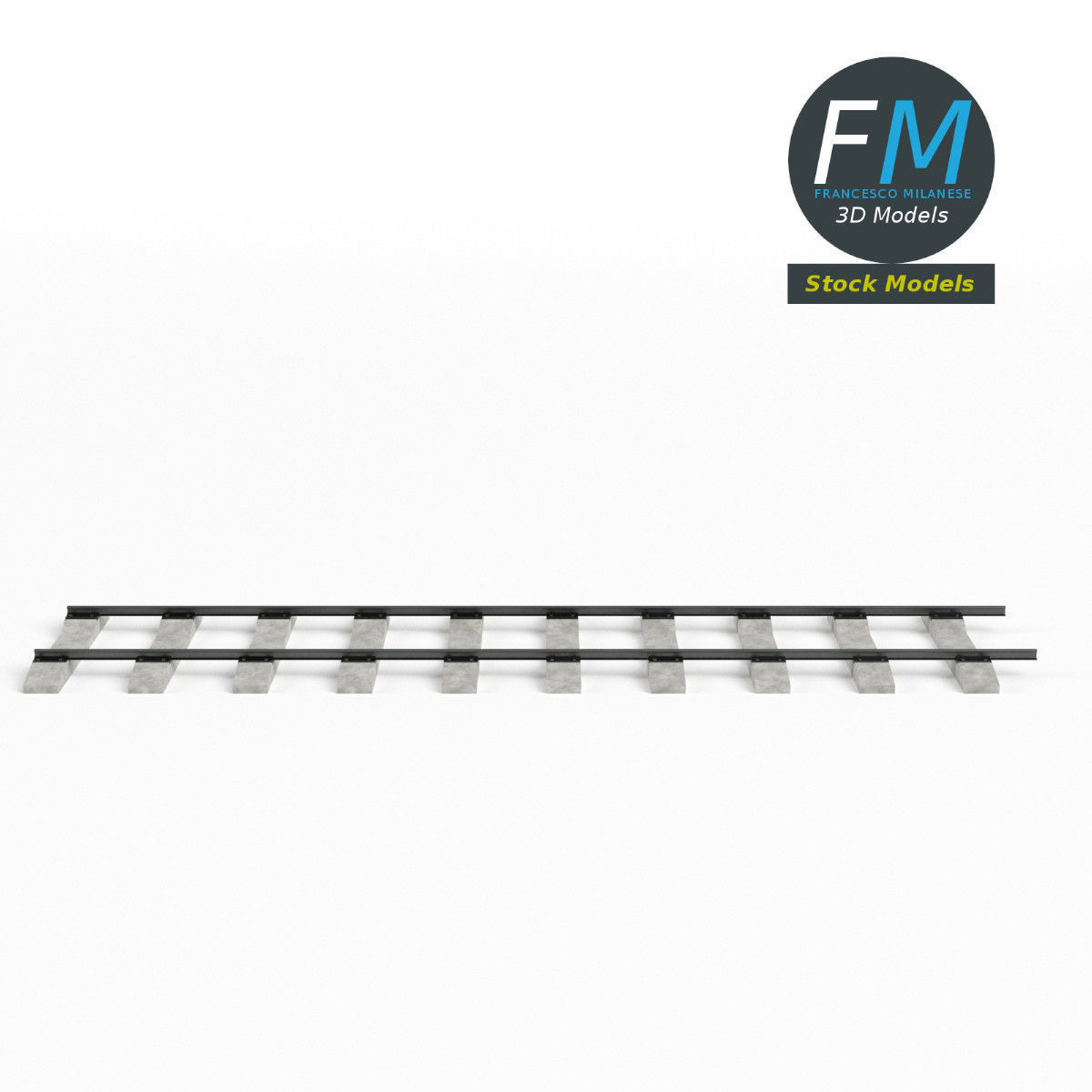 Railway track 3D model_4