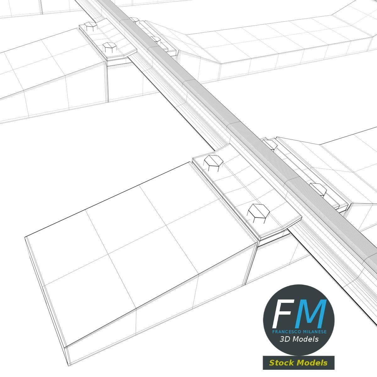 Railway track 3D model_8