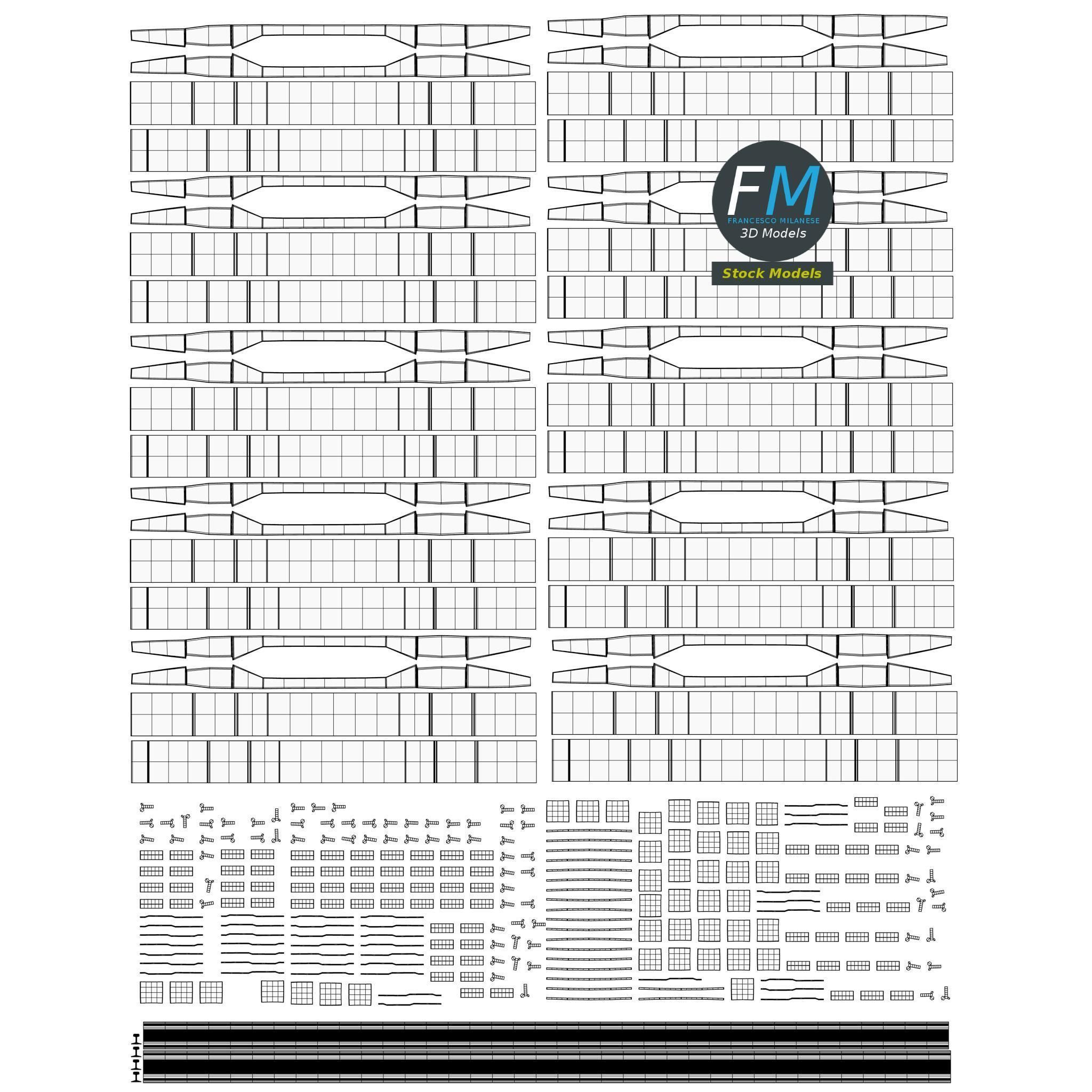 Railway track 3D model_11