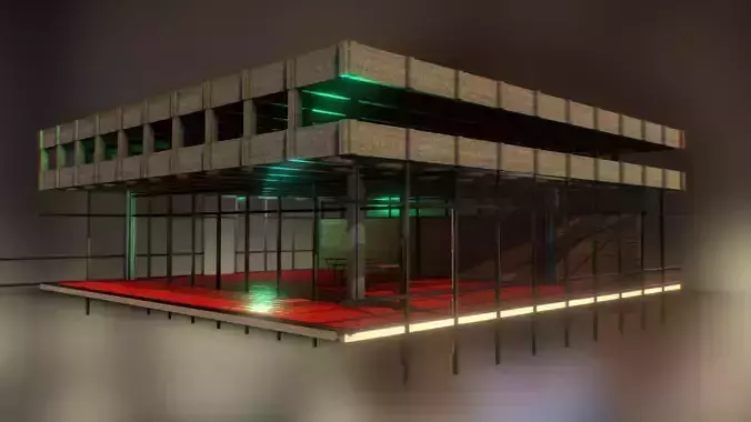 Taller Aula FADU 205 Low-poly 3D model