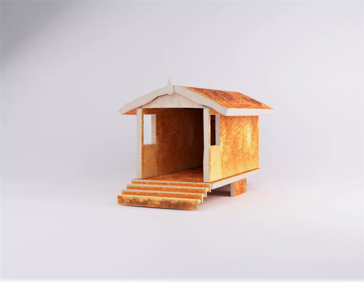 Toast House Low-poly 3D model_0