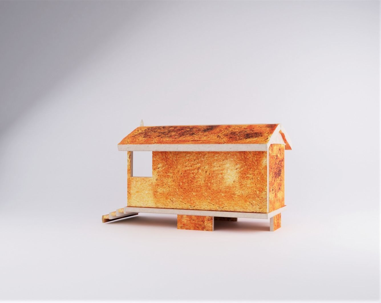 Toast House Low-poly 3D model_1