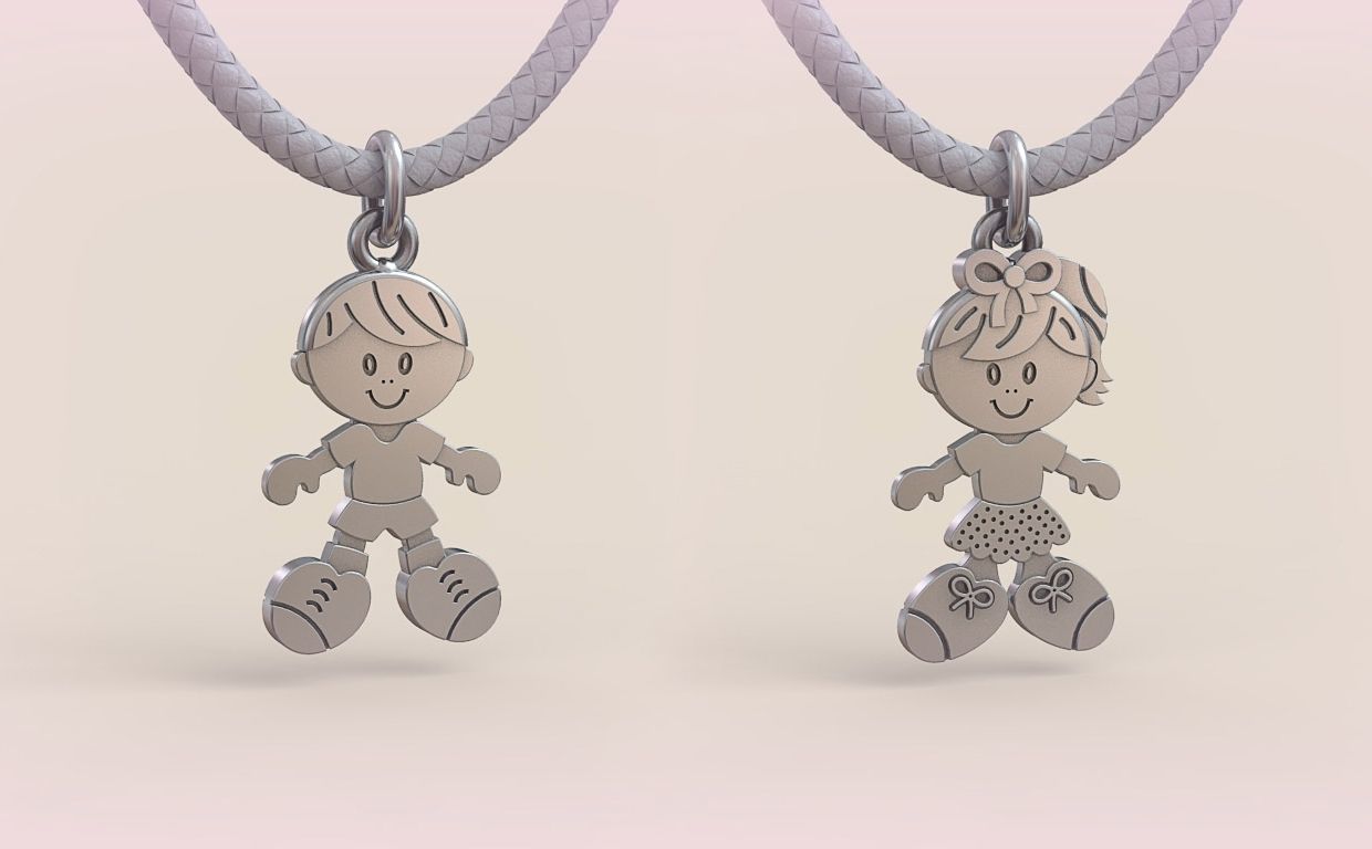 Pendant Boy and Girl 05 3D print model_0