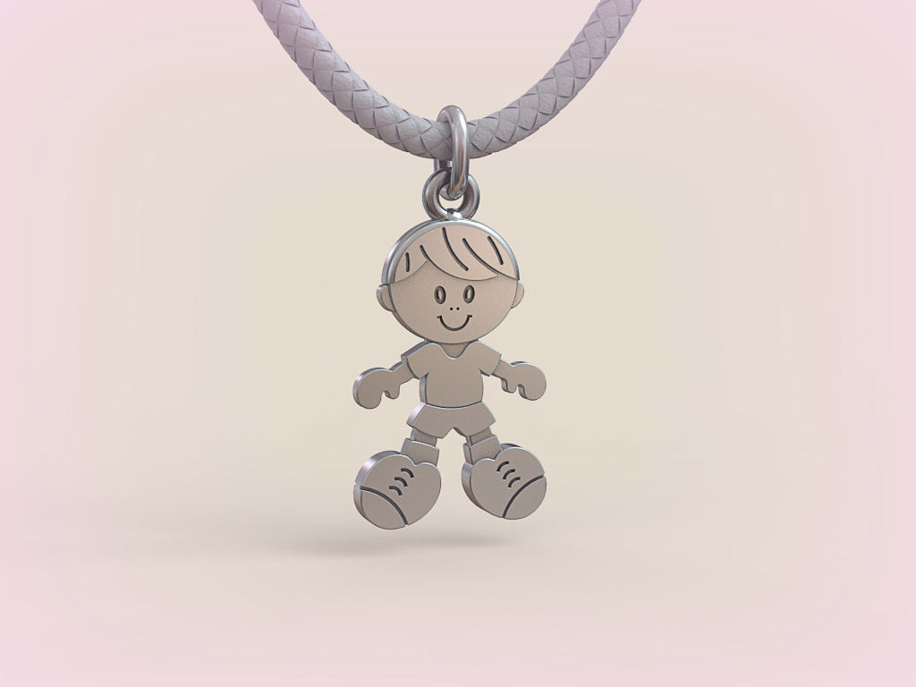 Pendant Boy and Girl 05 3D print model_2