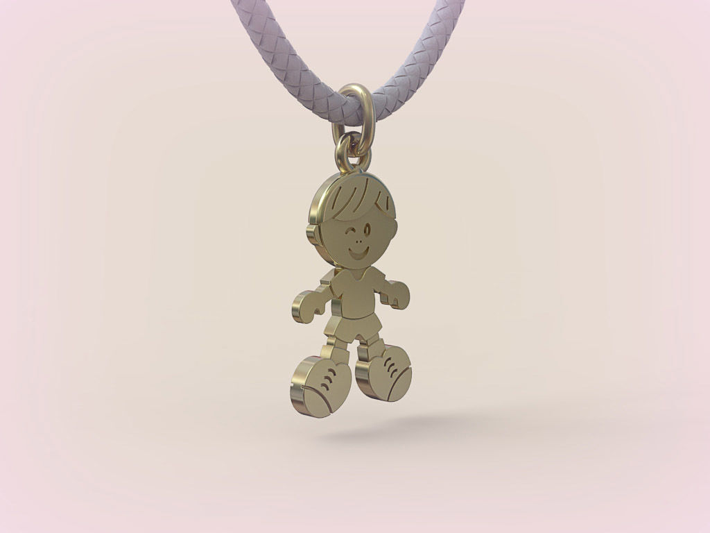 Pendant Boy and Girl 05 3D print model_12