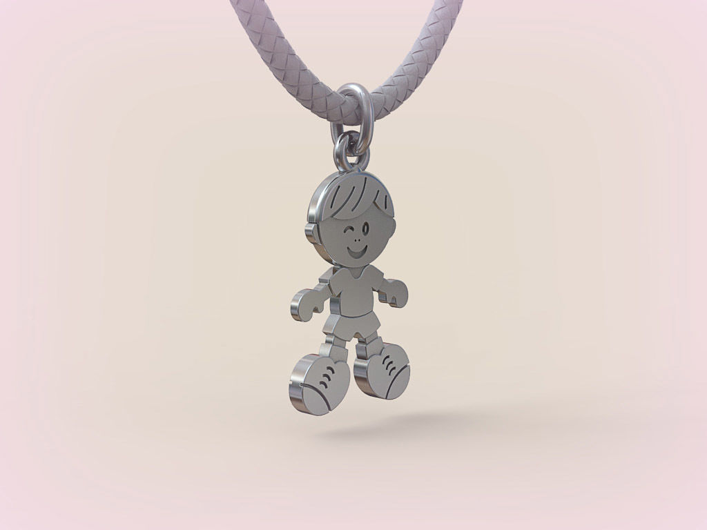 Pendant Boy and Girl 05 3D print model_4