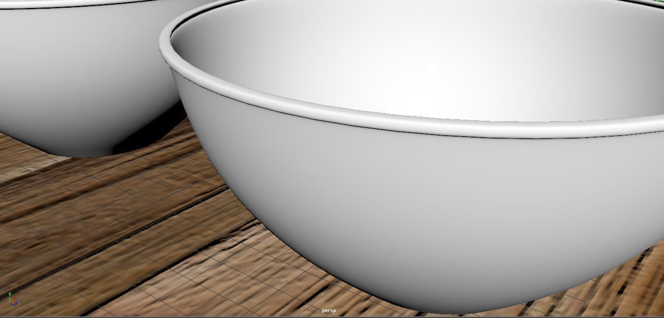 Bowl 3D Model three chinese tea cups on wooden table 3D model_6