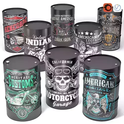 Motorcycle Oil barrel   3D model