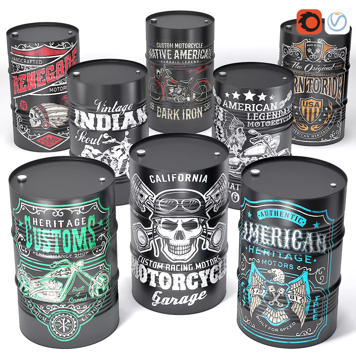 Motorcycle Oil barrel   3D model_0