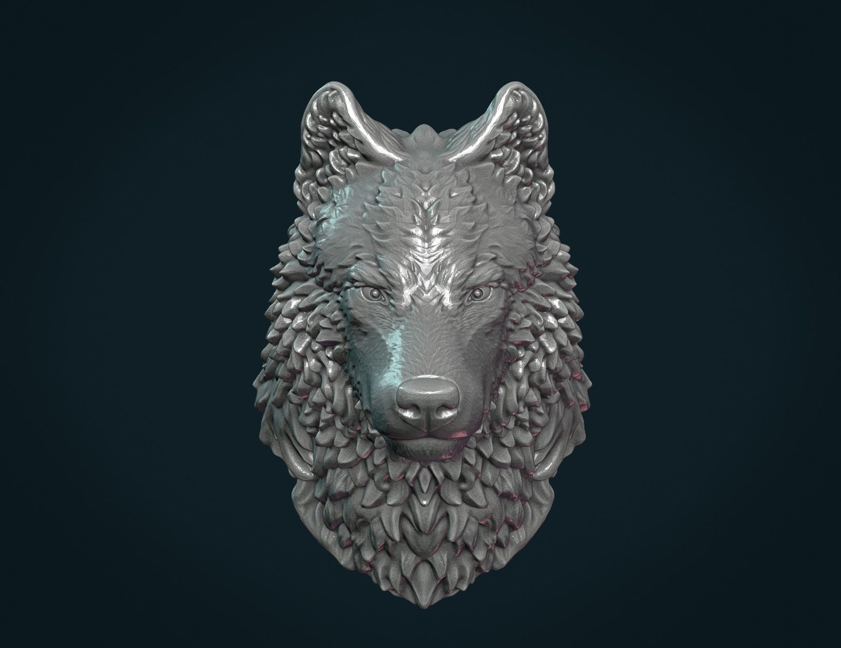 Wolf Head III 3D print model_3