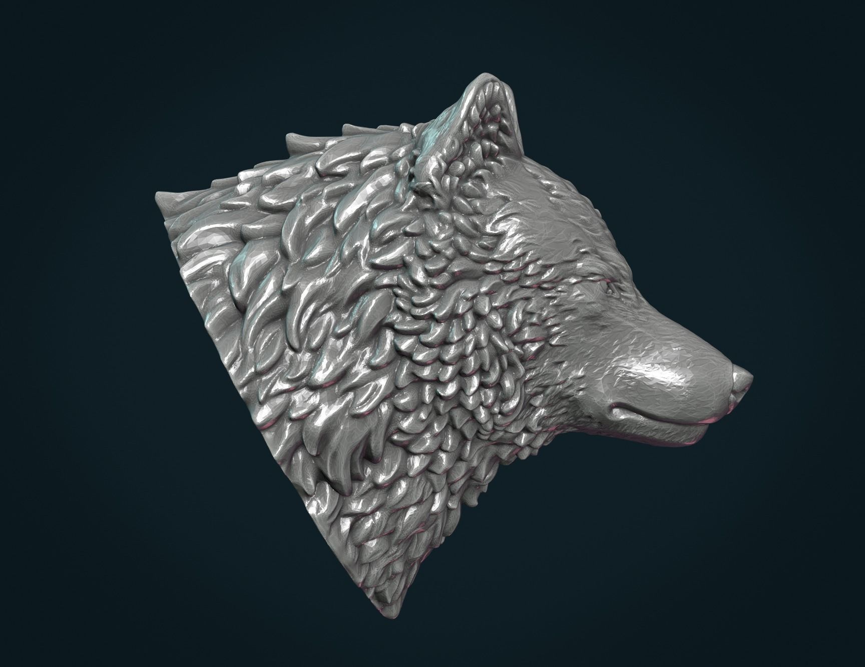 Wolf Head III 3D print model_7
