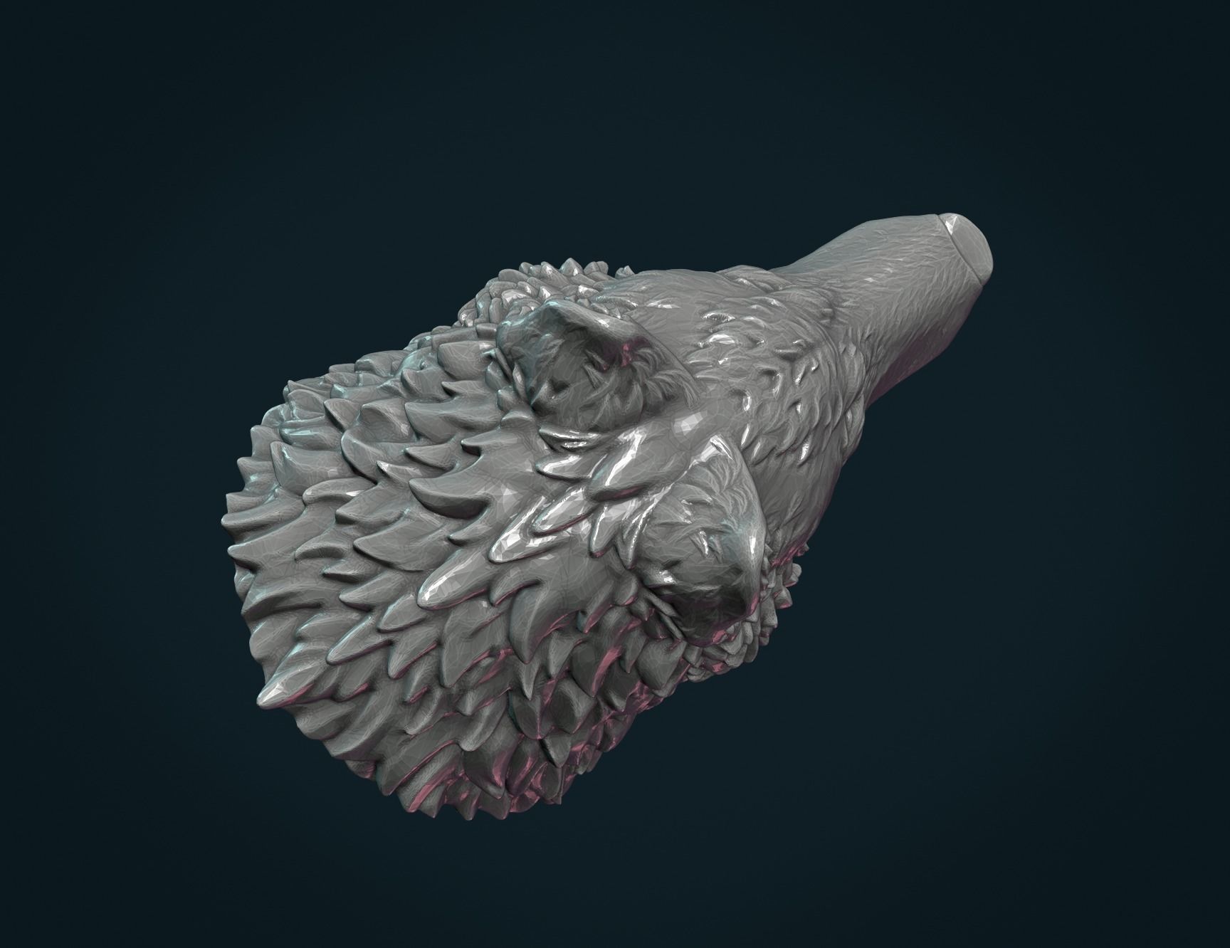 Wolf Head III 3D print model_9