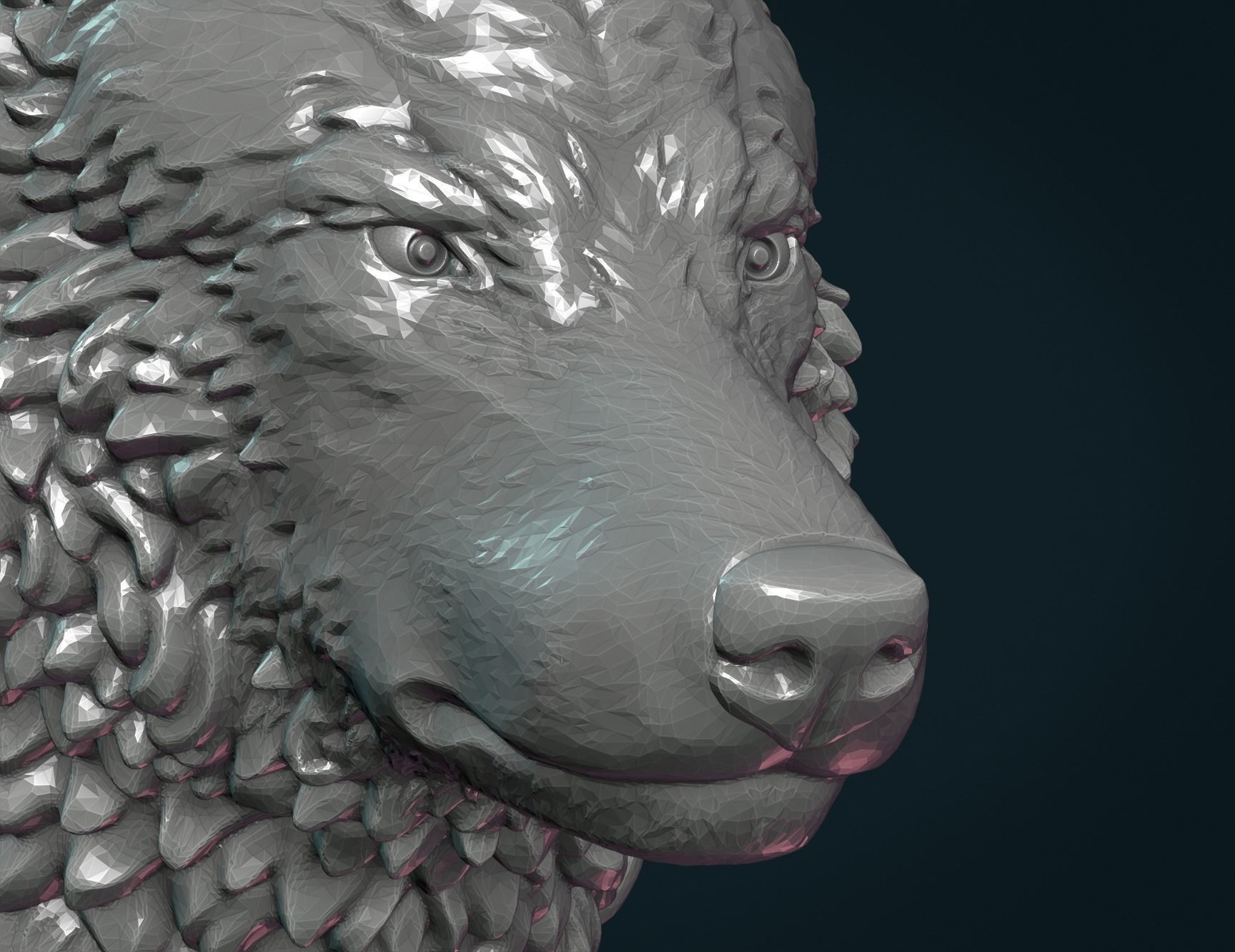 Wolf Head III 3D print model_12
