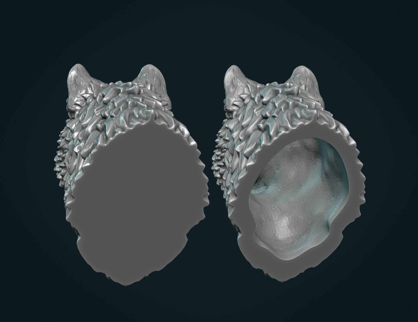 Wolf Head III 3D print model_15