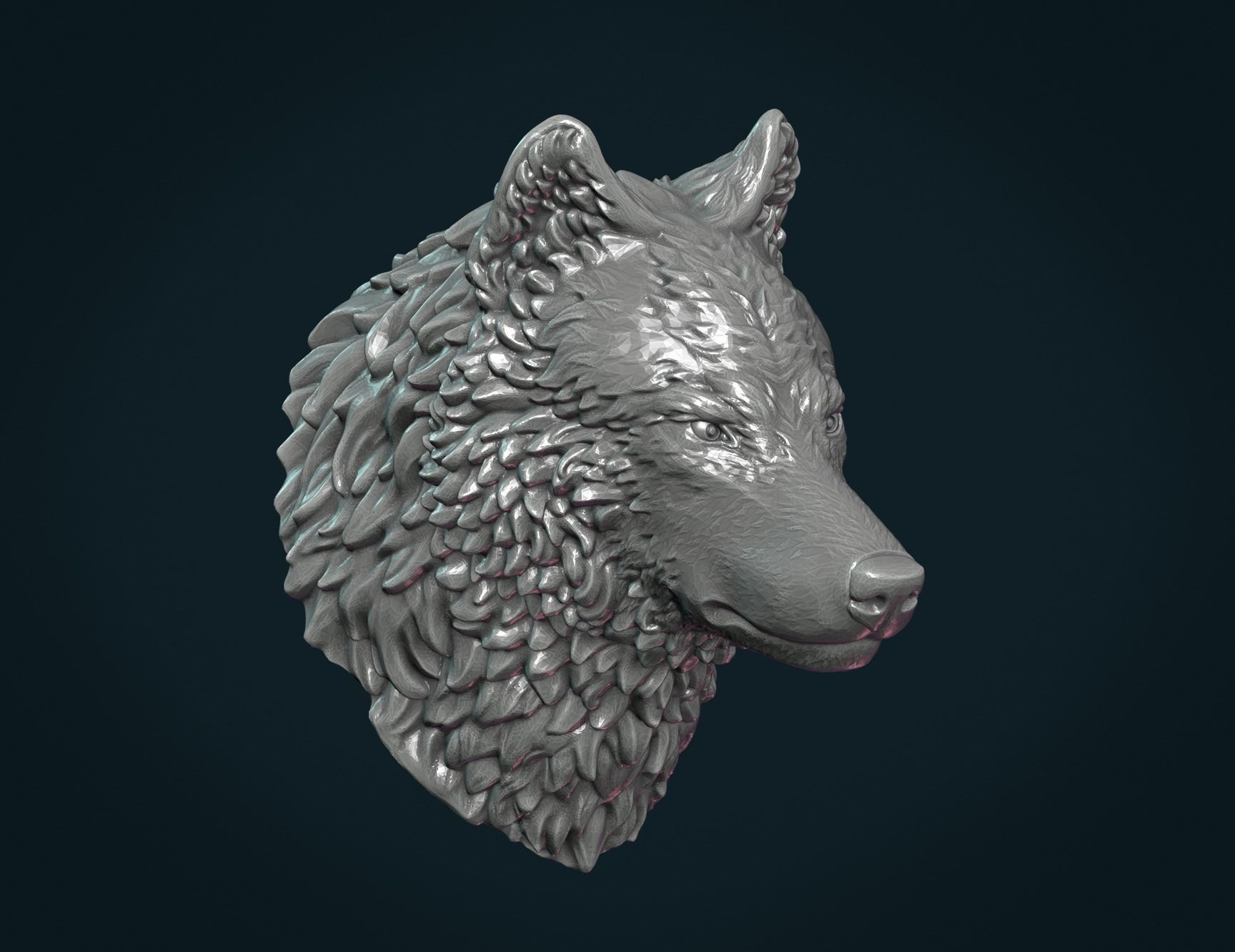 Wolf Head III 3D print model_8