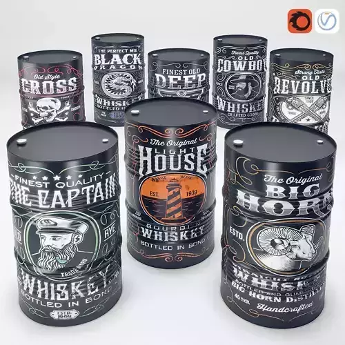 whiskey oil barel 3D model