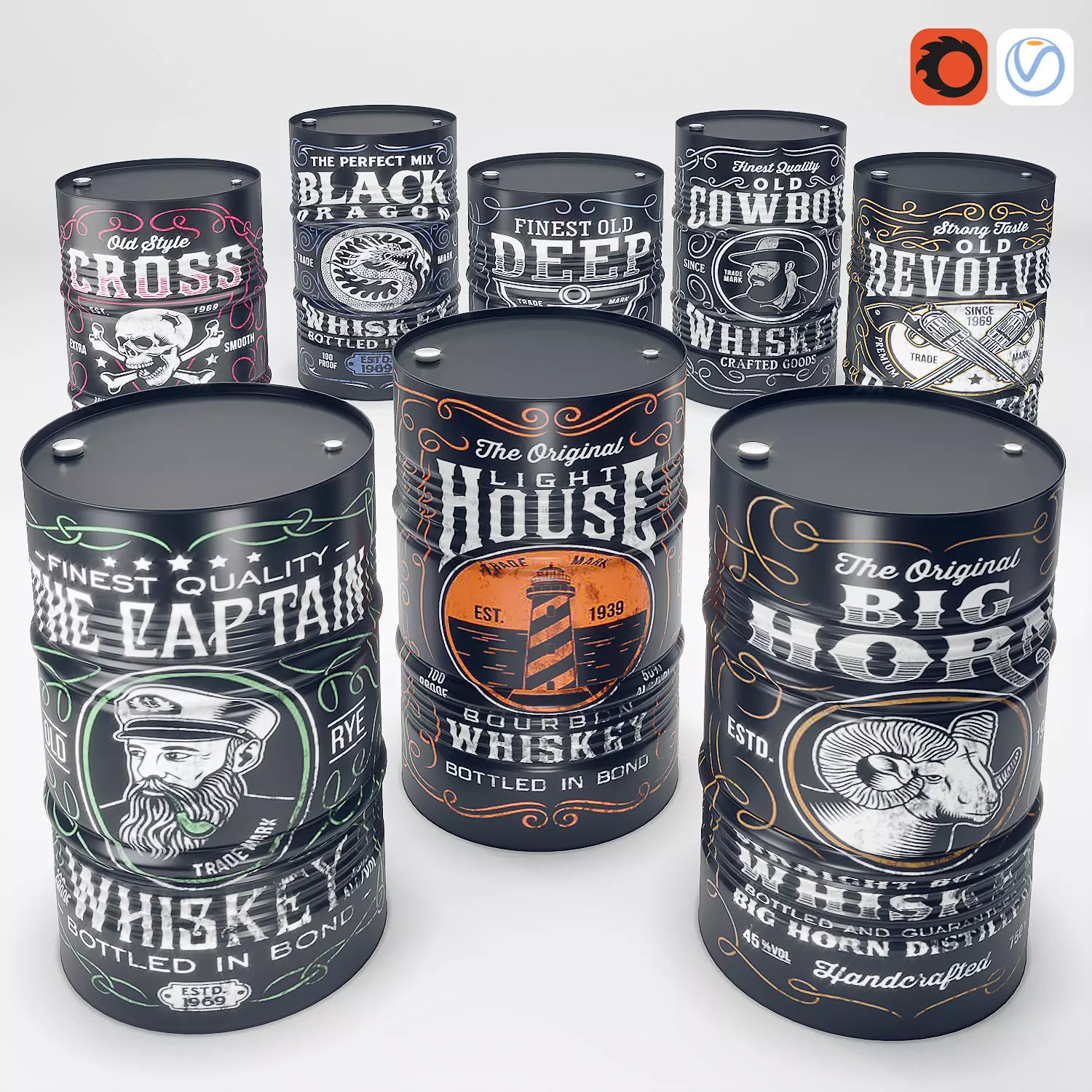 whiskey oil barel 3D model_0