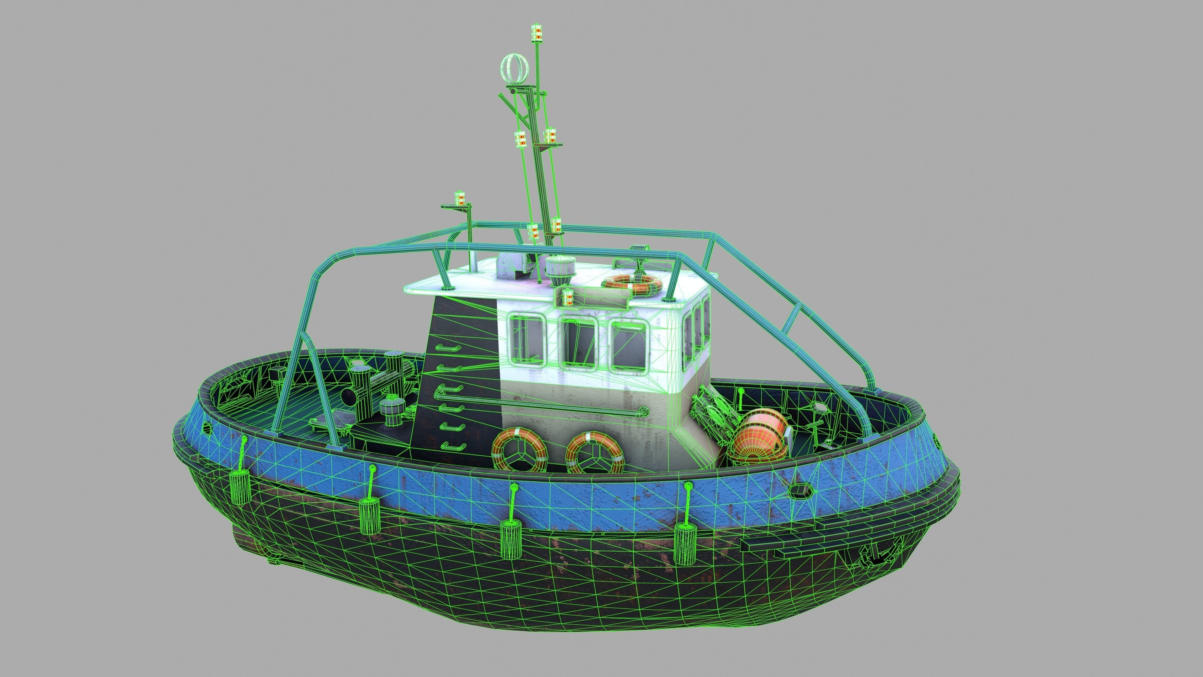 Tugboat Emilka Low-poly 3D model_18