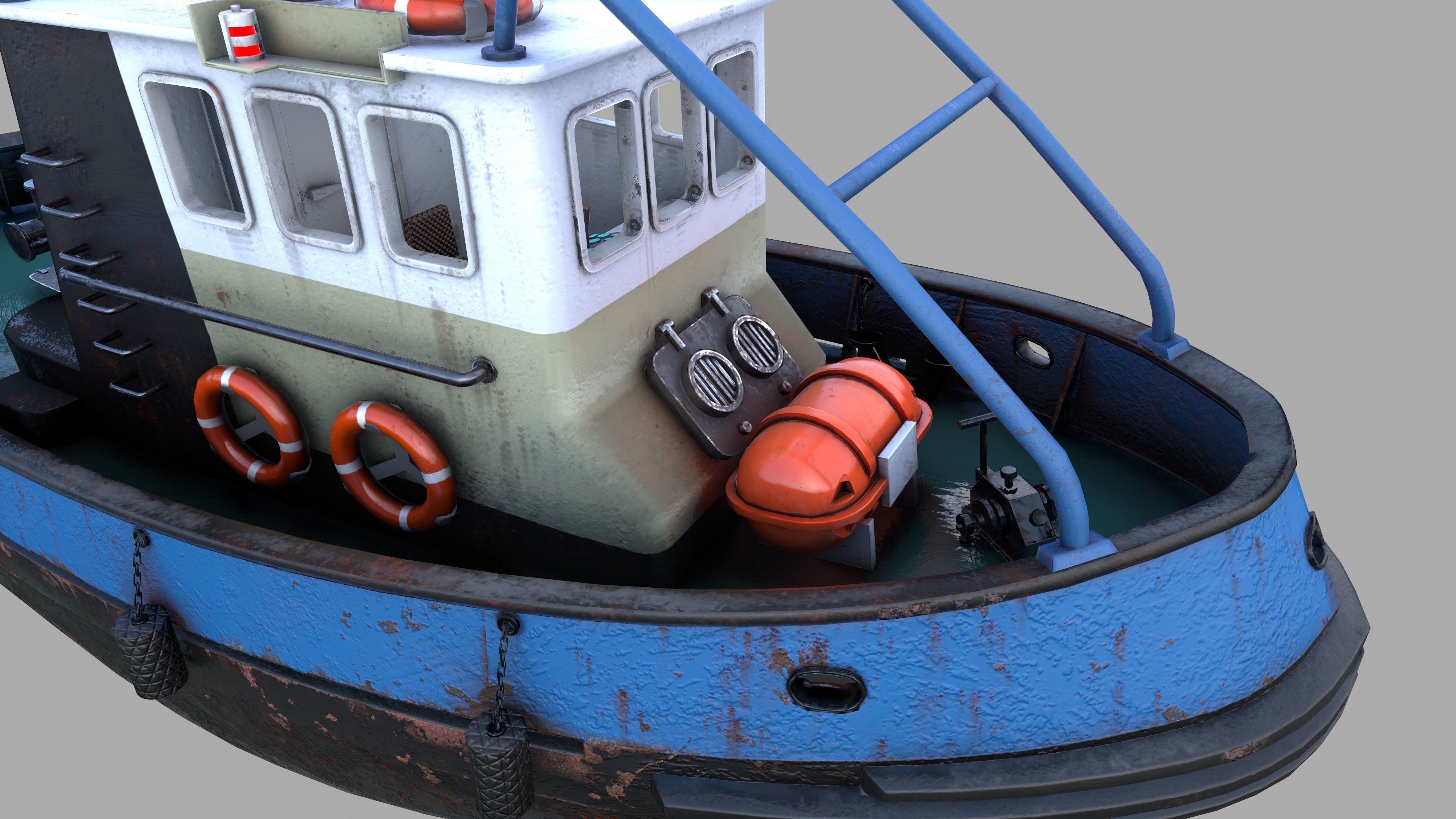 Tugboat Emilka Low-poly 3D model_11