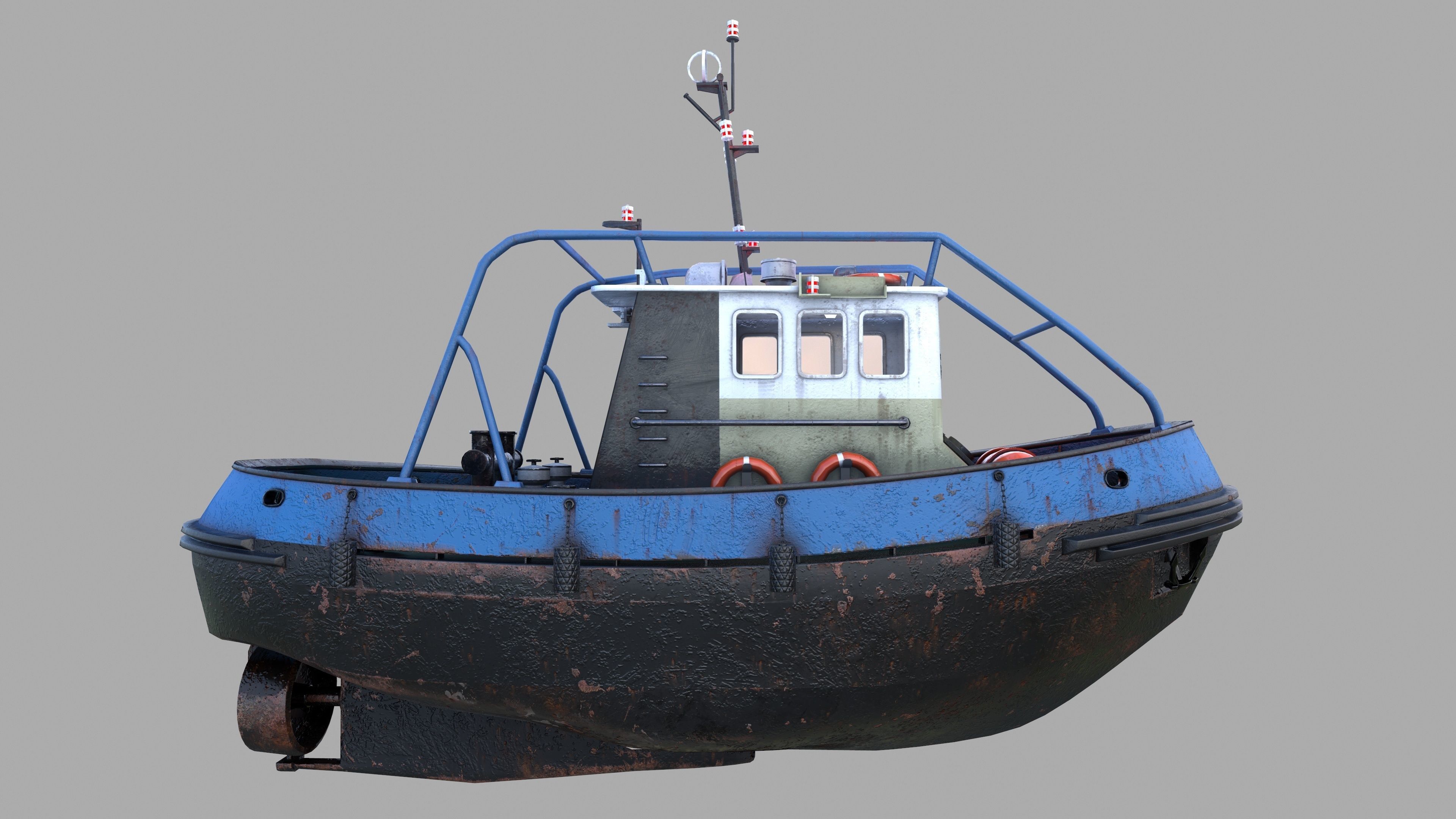 Tugboat Emilka Low-poly 3D model_3