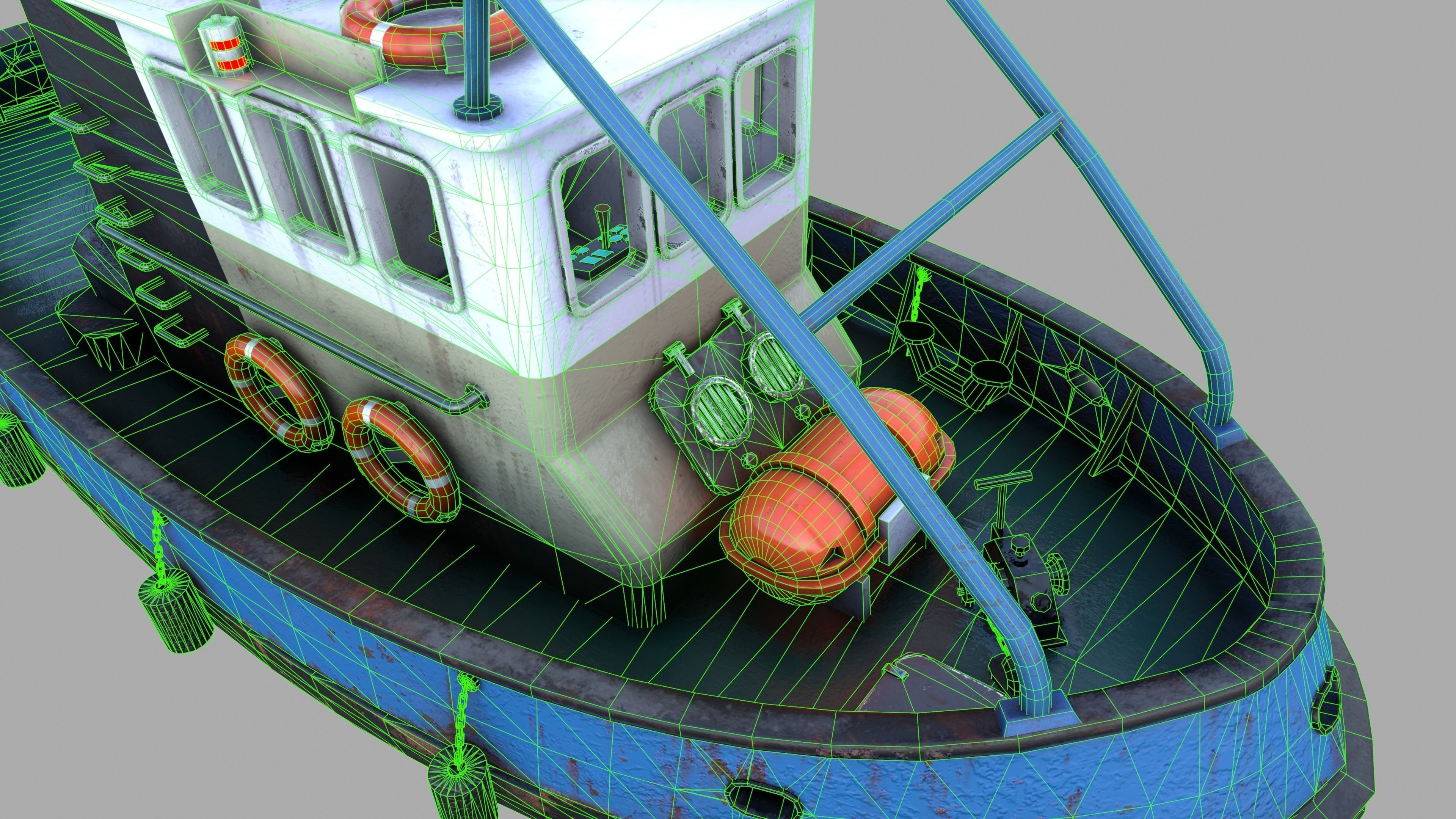 Tugboat Emilka Low-poly 3D model_20