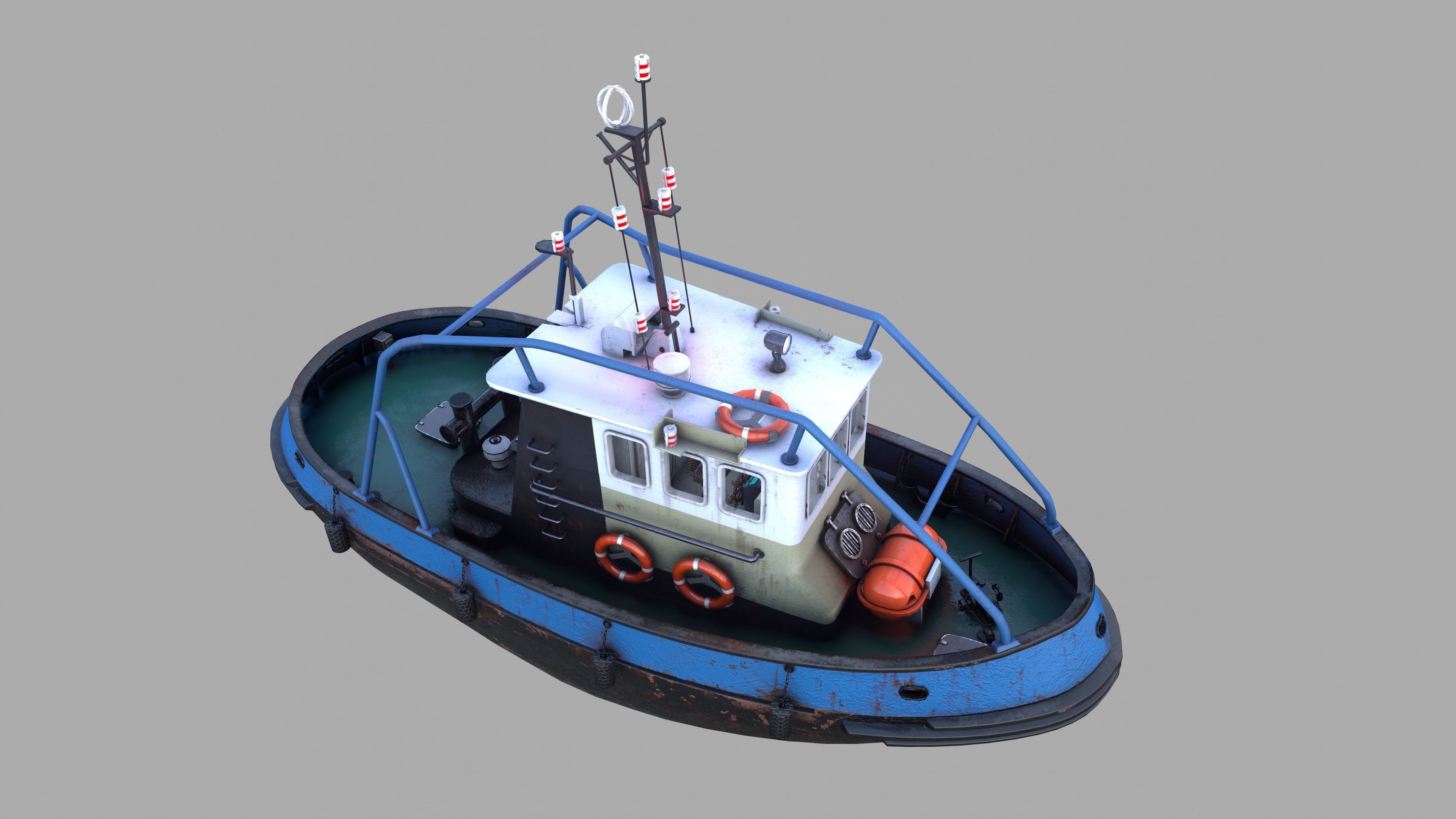 Tugboat Emilka Low-poly 3D model_10
