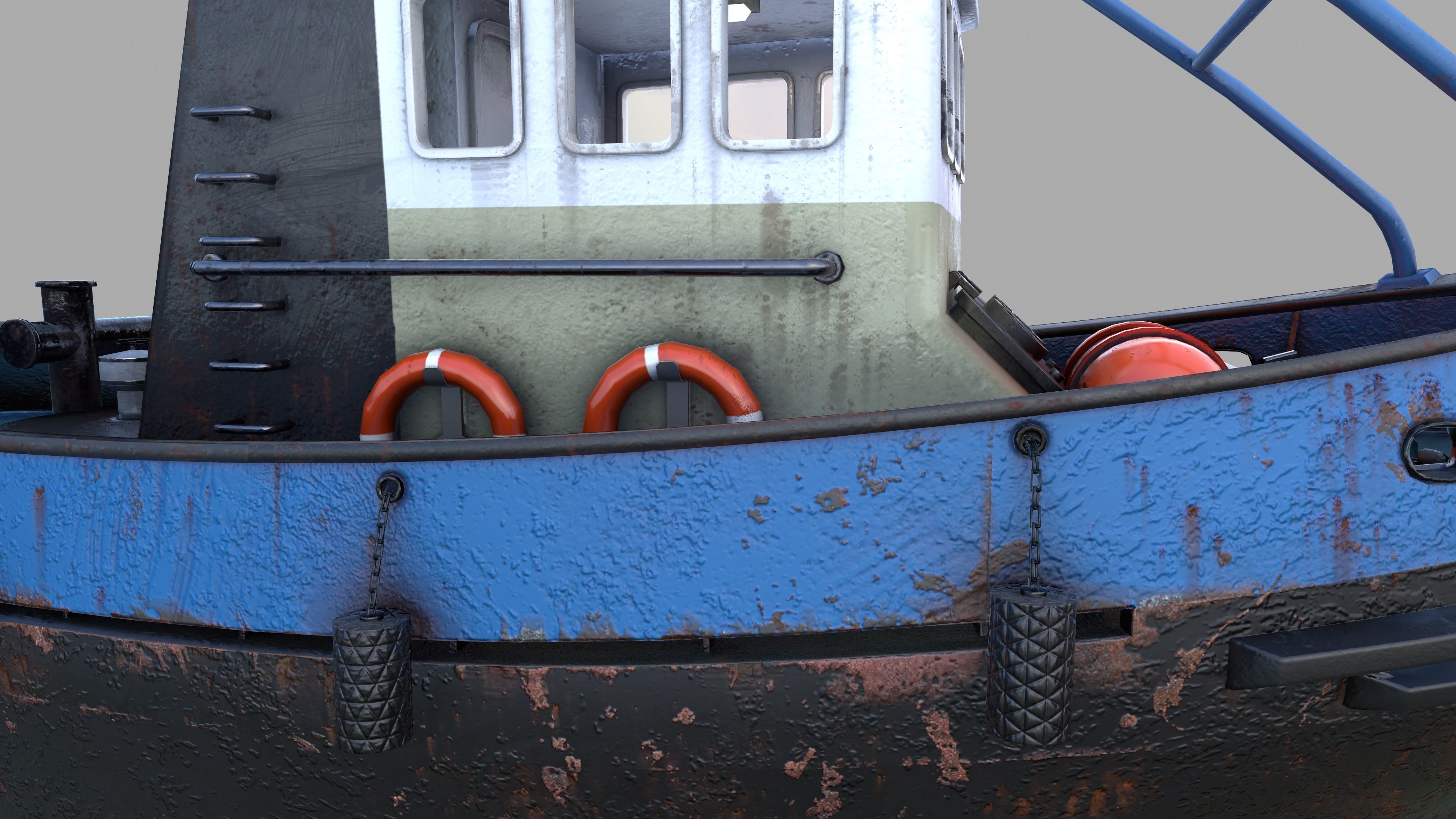 Tugboat Emilka Low-poly 3D model_12