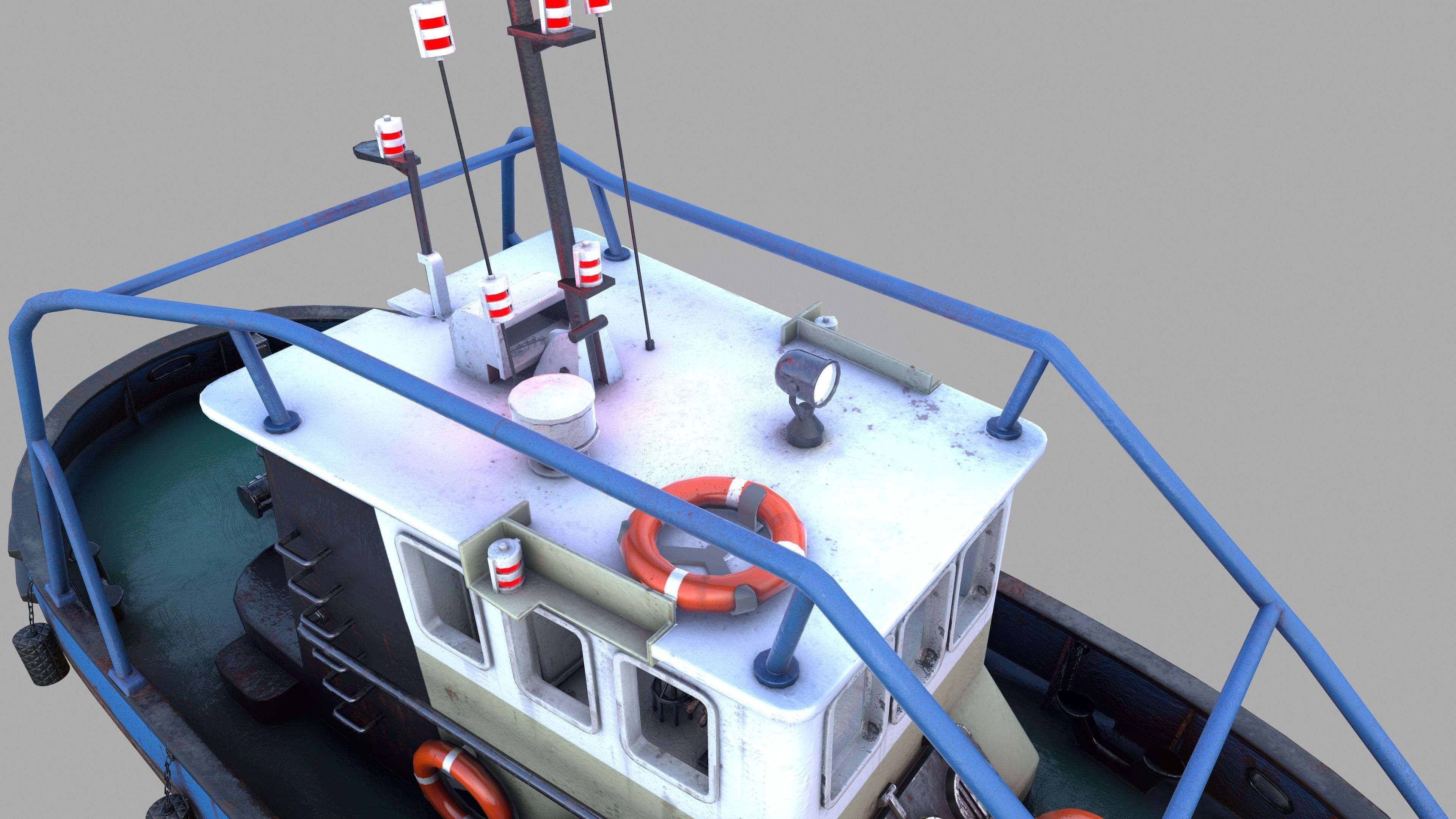 Tugboat Emilka Low-poly 3D model_17