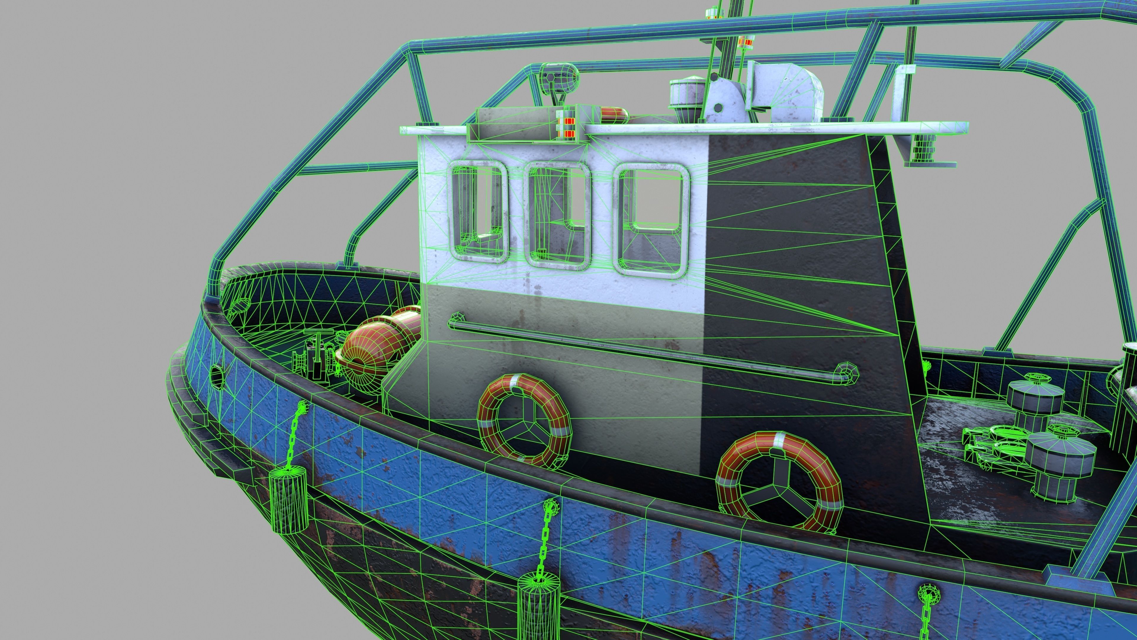 Tugboat Emilka Low-poly 3D model_23