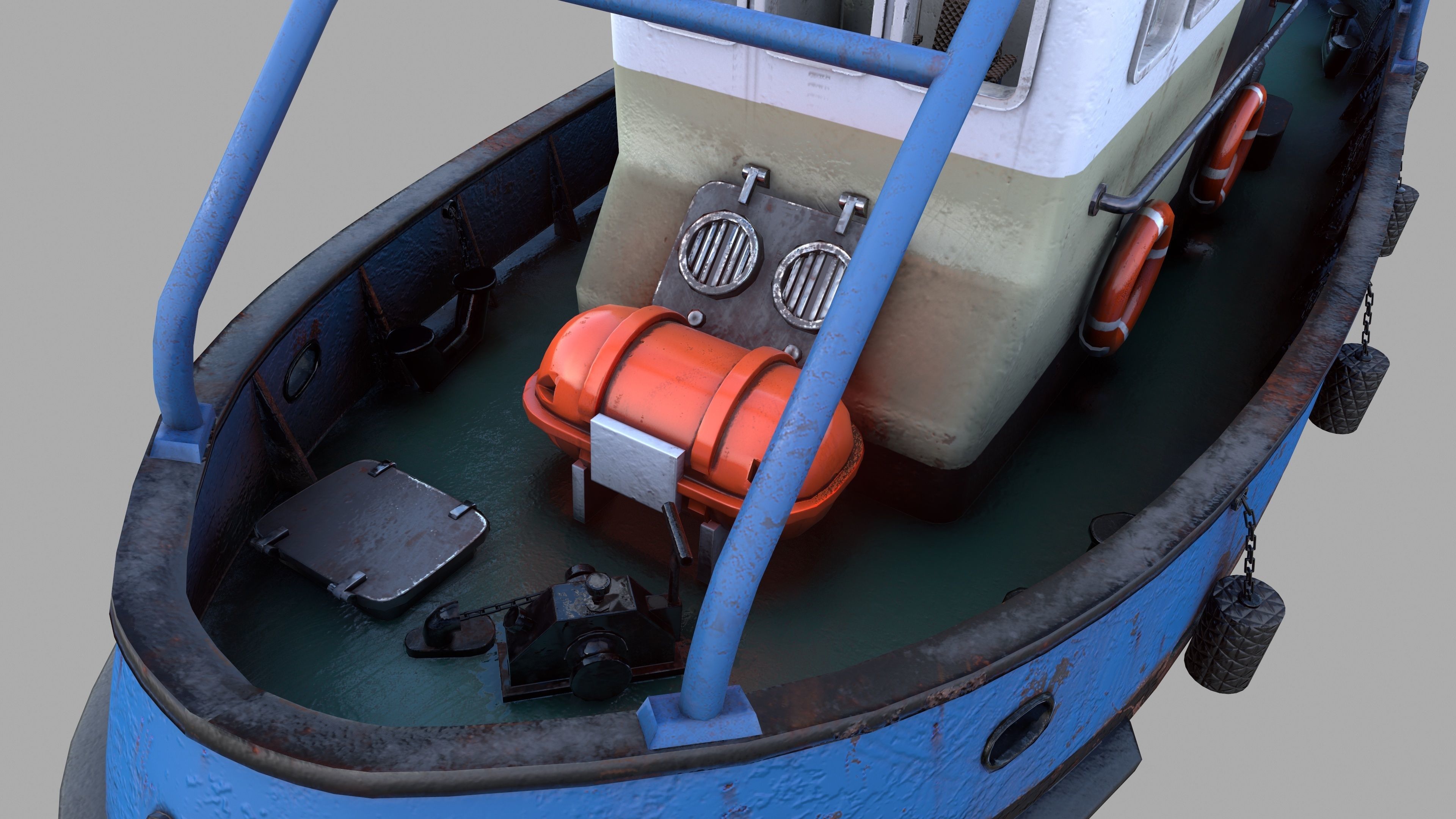 Tugboat Emilka Low-poly 3D model_15