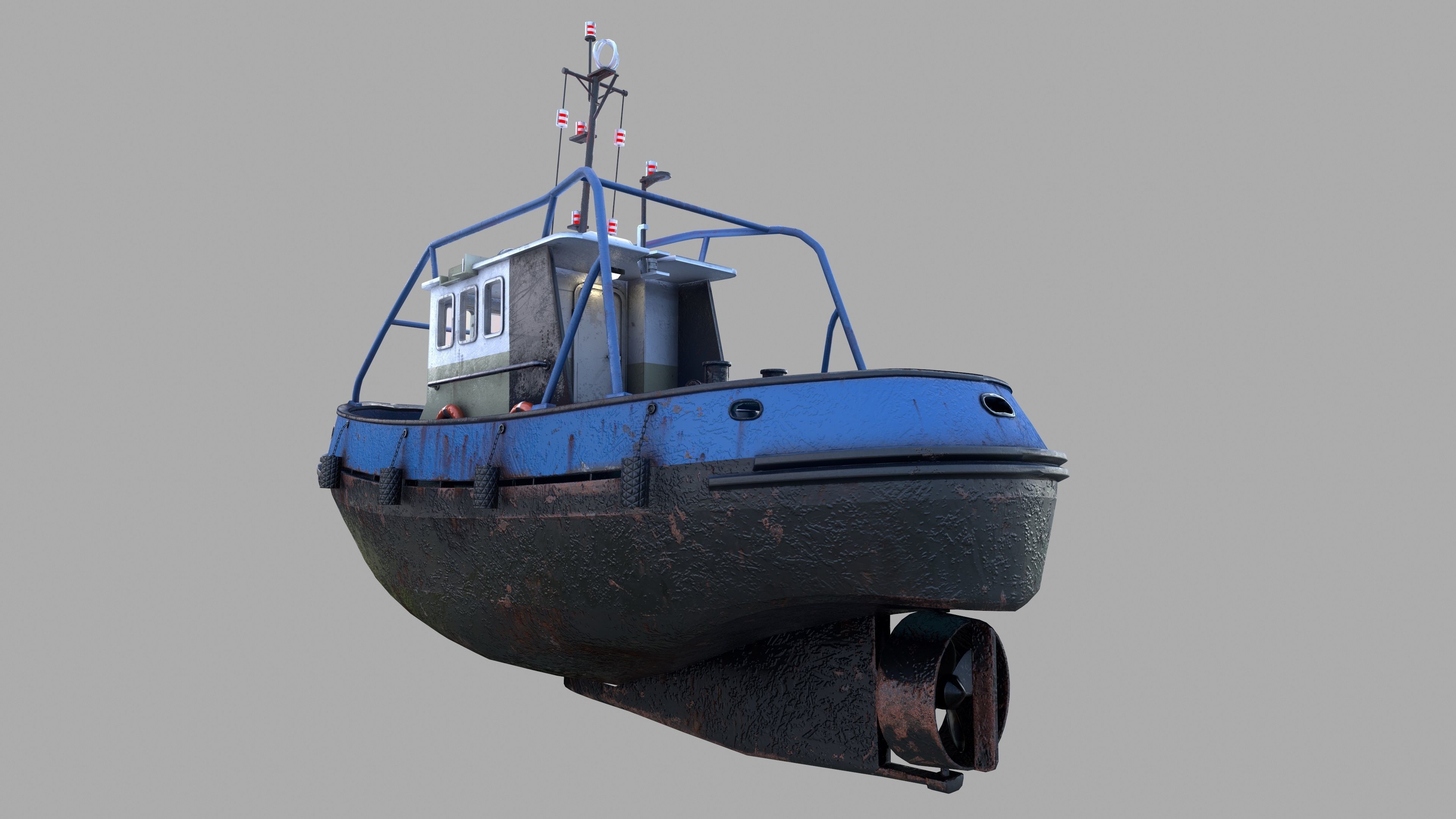 Tugboat Emilka Low-poly 3D model_5