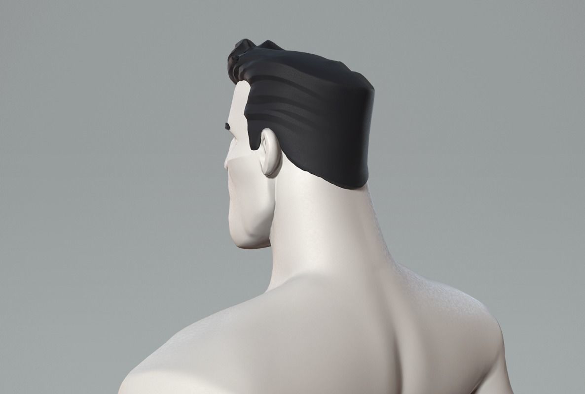 Cartoon male character base mesh Low-poly 3D model_8