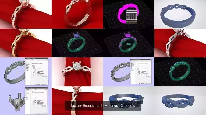 Luxury Engagement twin rings