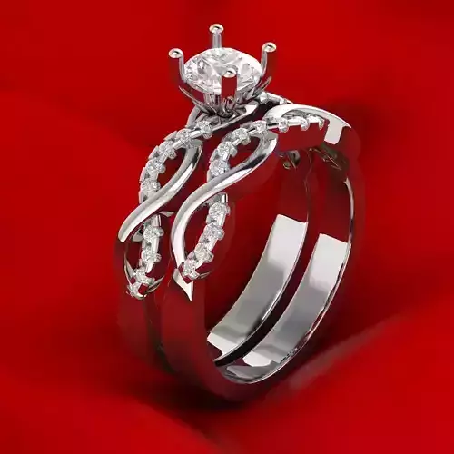 Luxury Engagement twin rings 3D Model Collection