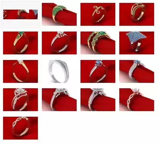 Unique Rings 3D Model Collection
