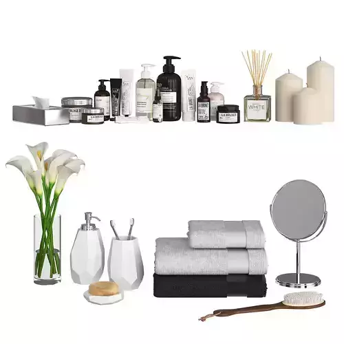 Bathroom Decor Accessories and Cosmetics  3D model