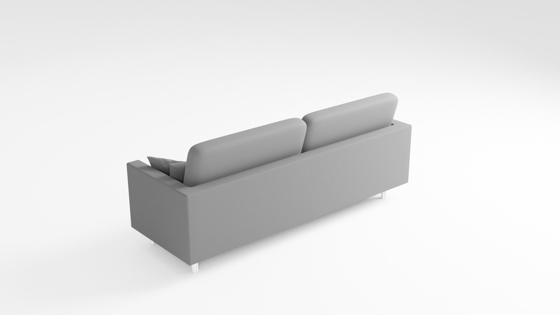 Realistic Grey Sofa Couch with Pillows 3D model_9